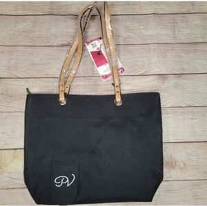 PortoVino city black wine holder canvas tote bag